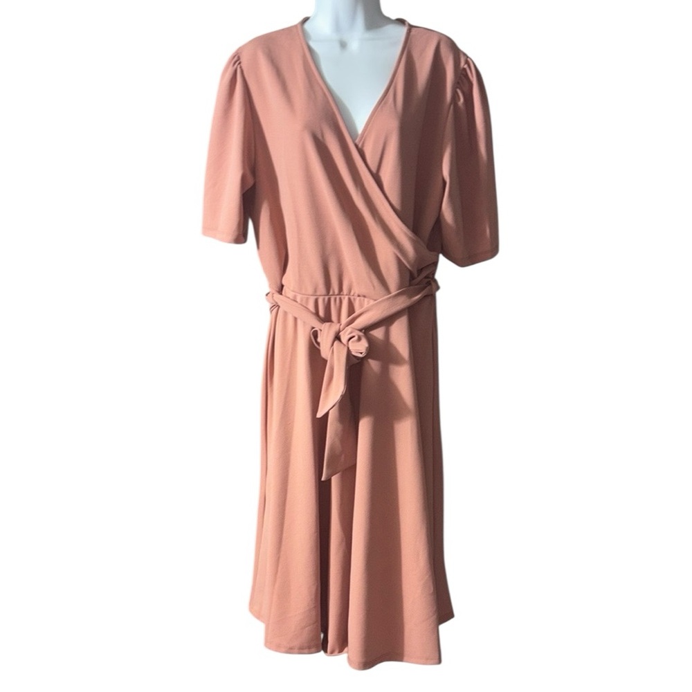 Elegant Peach/Mauve Wrap Dress 👗, Size 3X